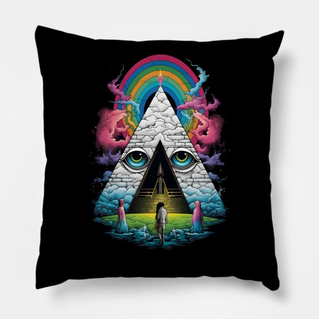 Psychedelic Echoes - Pink Floyd Tribute Pillow by TooplesArt
