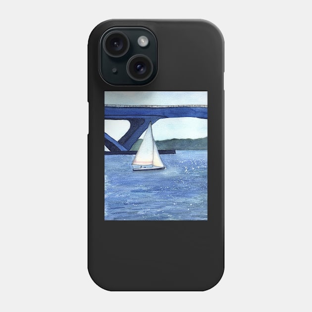 "Off to a journey" Sailboat Watercolor Painting Phone Case by Sandraartist