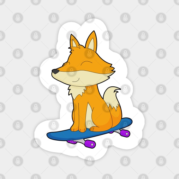 Fox Skater Skateboard Sports Magnet by Markus Schnabel