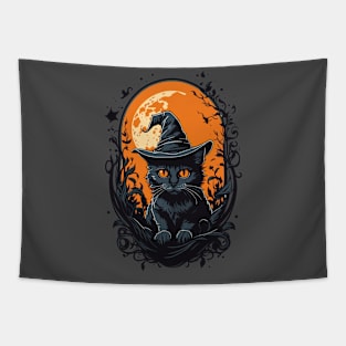 Halloween witch kitty Tapestry