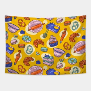 Baking Mania Kitchen Design Tapestry