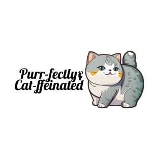 British Shorthair Cat Purr-fectly Cat-ffeinated T-Shirt