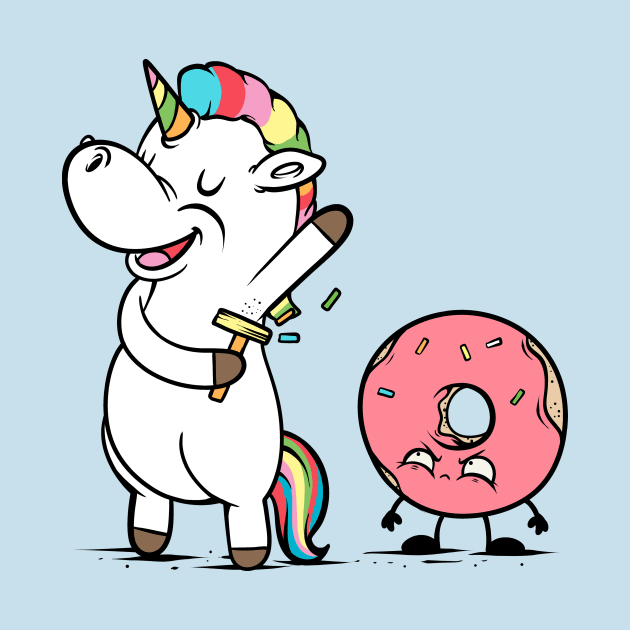 Unicorn Sprinkled Donut Cute And Funny Unicorn by SWIFTYSPADE