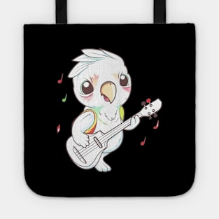 Cute Bird Playing Bass Guitar Tote