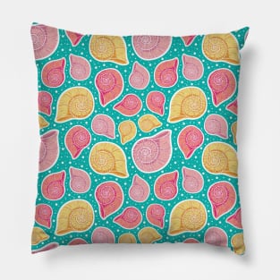 Beautiful Line Art Seashells Seamless Surface Pattern Design Pillow