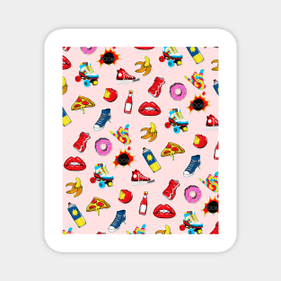 Sticker Colorful of retro pattern Magnet