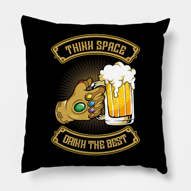 drink on the space Pillow by spoilerinc