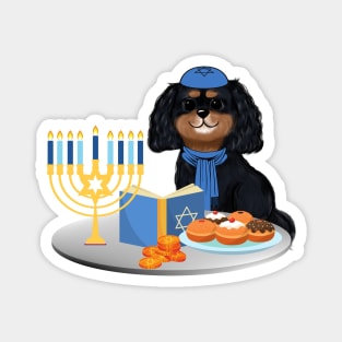 Hanukkah Black and Tan Cavalier King Charles Spaniel Magnet