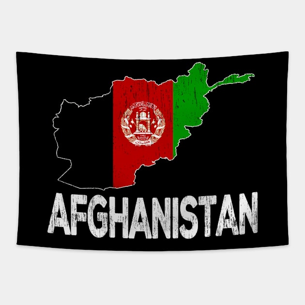 Free Afghanistan - Afghanistan Flag and Map Tapestry by Redmart