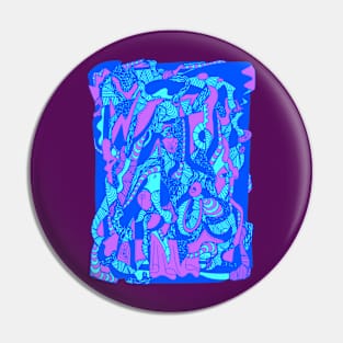 Blue Abstract Wave of Thoughts No 4 Pin