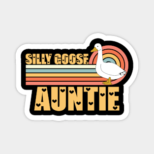 Vintage Retro Sunset Silly Goose Auntie Magnet