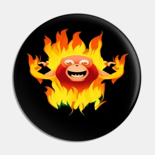 ANGRY CRAZY MONKEY ON FIRE Pin