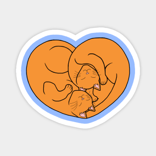 Cute Ginger Orange Cat Heart Magnet