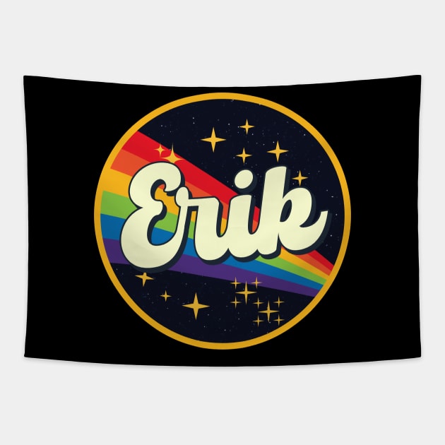 Erik // Rainbow In Space Vintage Style Tapestry by LMW Art