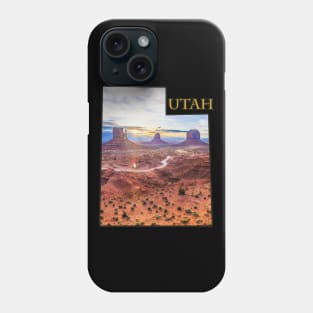 Utah State Outline - Monument Valley Phone Case