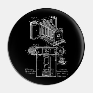 Photographic Camera Vintage Patent Hand Drawing Pin