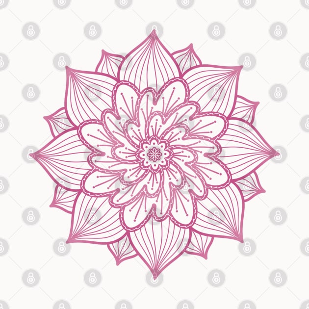 Pink Flower Mandala by Art by Biyan