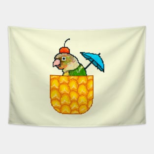 Pineapple Conure with Pineapple and Cherry Tapestry