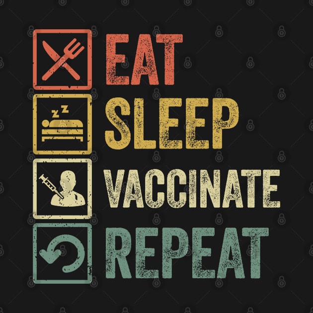 Funny eat sleep vaccinate repeat retro vintage gift by Lyume