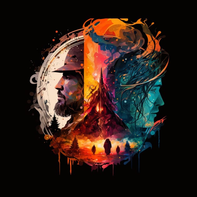 Bright abstract illustration of Lord of the rings by KOTYA