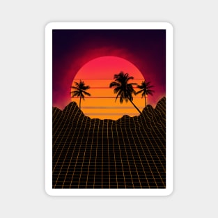 retrowave 80s art style Magnet