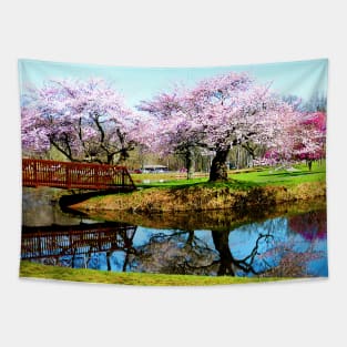 Spring - Cherry Trees in the Park Tapestry