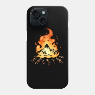 Camp Fire With Mountains On Camping Phone Case