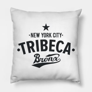 Tribeca Manhattan Logo -  Authentic NYC Vibes - Minimal Style Pillow