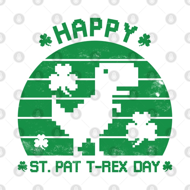 Happy St Patrex Day - St. Patrick's Day Dino (Distressed) by yoveon