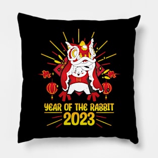 Good Luck Zodiac Happy Chinese New Year of the Rabbit Pillow