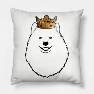 Samoyed Dog King Queen Wearing Crown Pillow