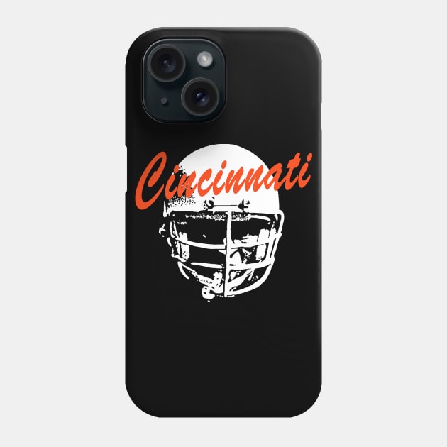 Cincinnati OldSchool Football (Black) Phone Case by Locker Room Originals