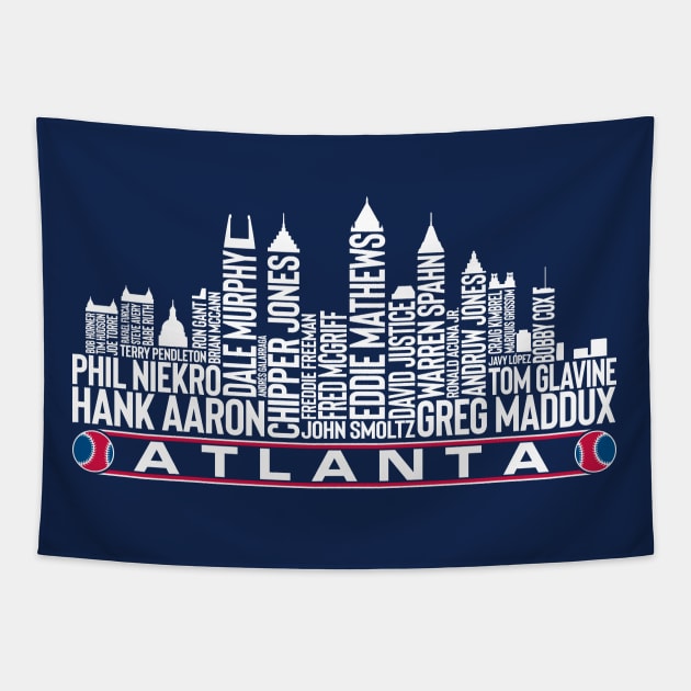 Atlanta Baseball Team All Time Legends Atlanta City Skyline 