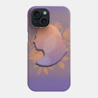 Woman with floral pattern in purple and orange Phone Case