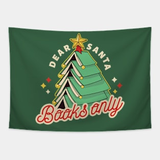 Dear Santa, Books Only // Funny Retro Christmas for Readers Tapestry