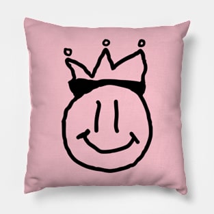 Happy face Worn crown Pillow