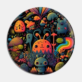 Animal Pattern Colorful Cute Psychedelic Trippy Art Pin