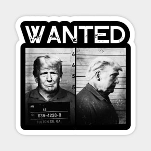 Wanted Vintage Black And White Funny Trump Mug Shot Magnet