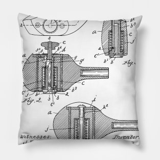 Golf Club Vintage Patent Hand Drawing Pillow