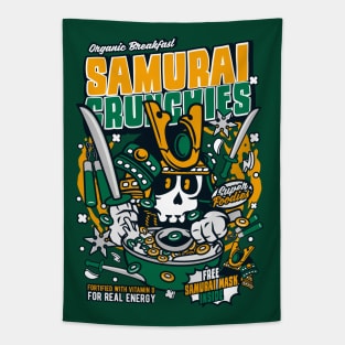 Retro Cereal Box Samurai Crunchies // Junk Food Nostalgia // Cereal Lover Tapestry