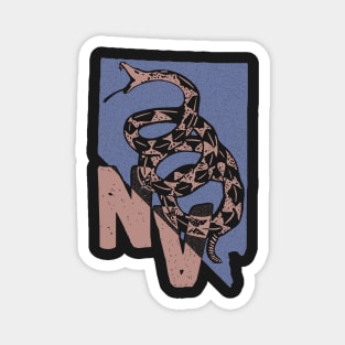 Distressed Vintage Style Nevada Gadsden  Snake Magnet