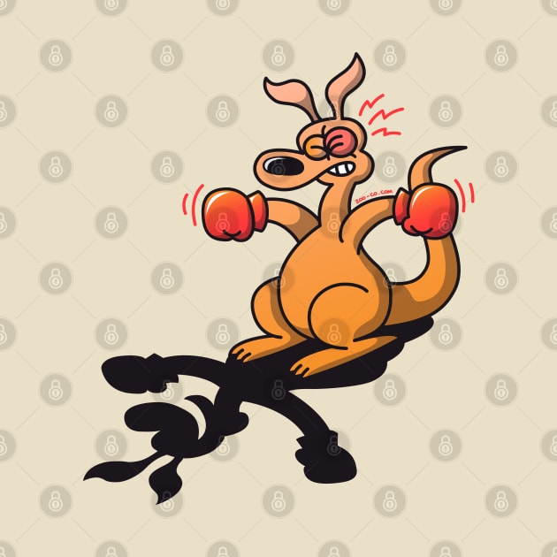 Boxing kangaroo attacked by his own shadow! by zooco