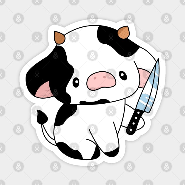 Cow with knife! Magnet by Anime Meme's