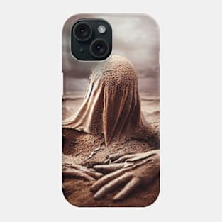 human figure made entirely out of sand crumbling Phone Case