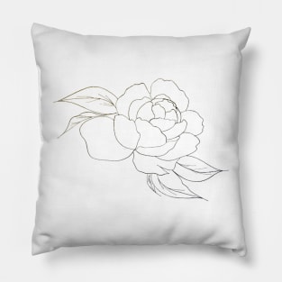 peony in black and white Pillow