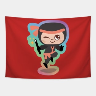 Red Ninja in Rainbow Tapestry