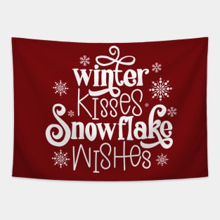 Winter kisses, snowflake wishes 2 Tapestry