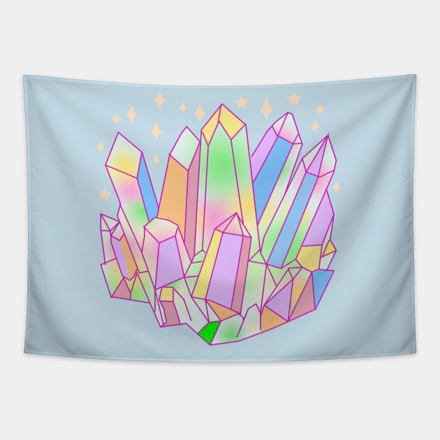 Pastel Goth Crystal Cluster Kawaii Witch Tapestry by LunaElizabeth