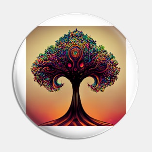 Colourful Tree of Life Pin