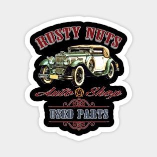 Men's Rusty Nuts Tee Auto Shop Classic Car Magnet